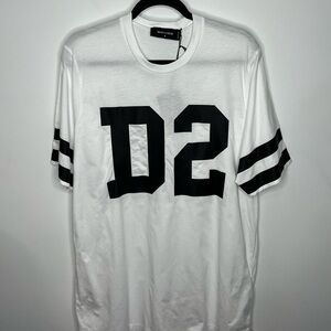 Dsquared2 D2 Canadian Twin Brothers White Black T-Shirt Men’s Small